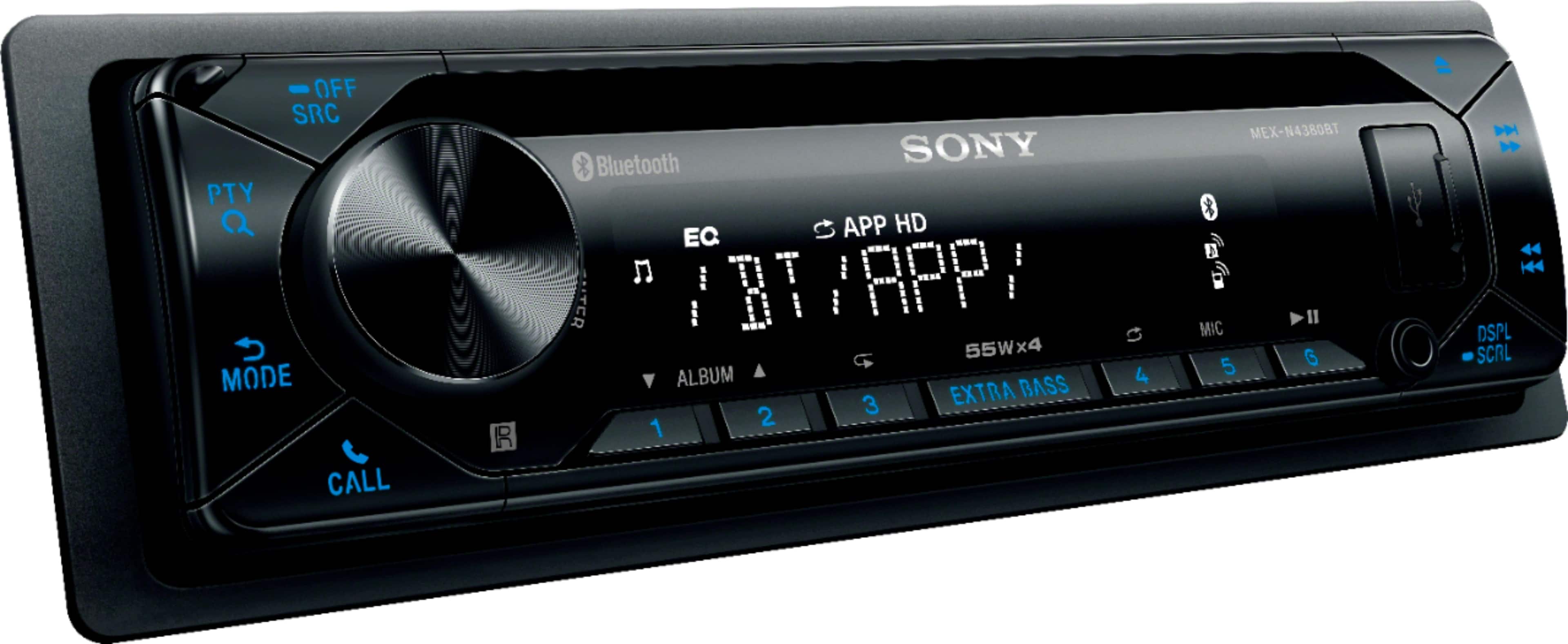 Angle. Sony - In-Dash Receiver - Built-in Bluetooth with Detachable Faceplate - Black.