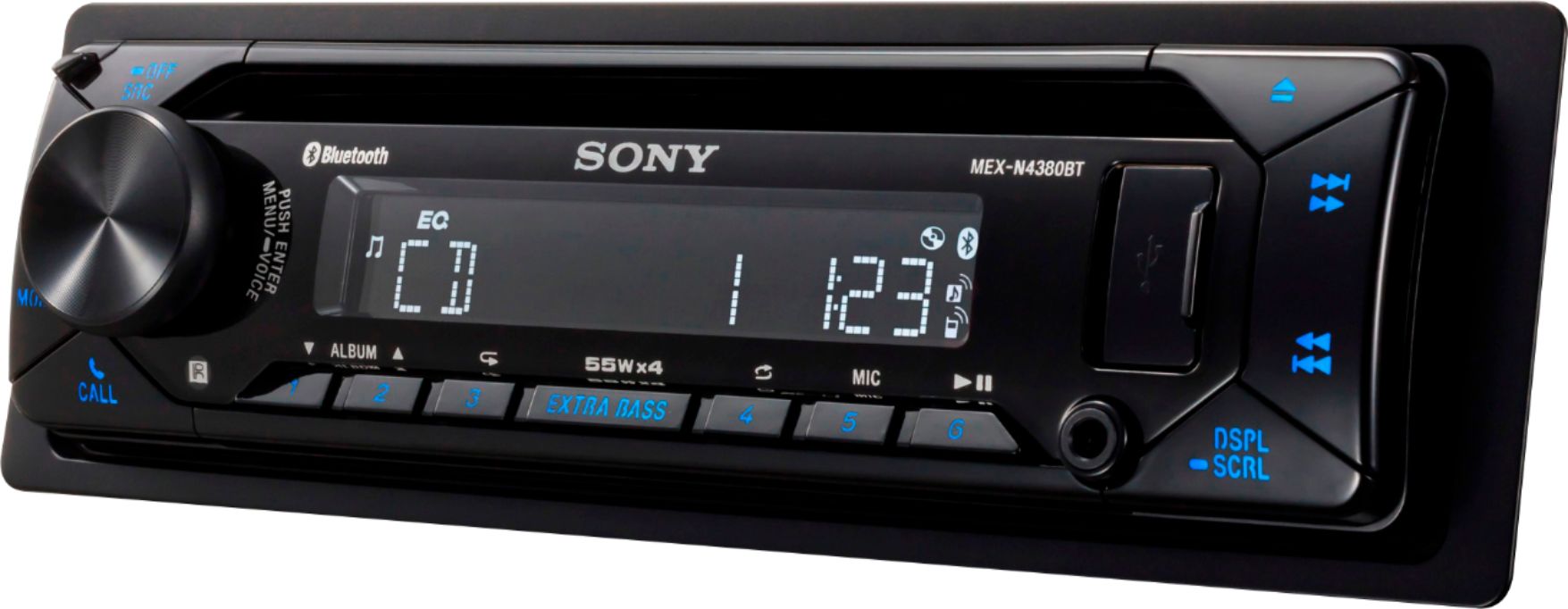 Left View: Sony - In-Dash Receiver - Built-in Bluetooth with Detachable Faceplate - Black