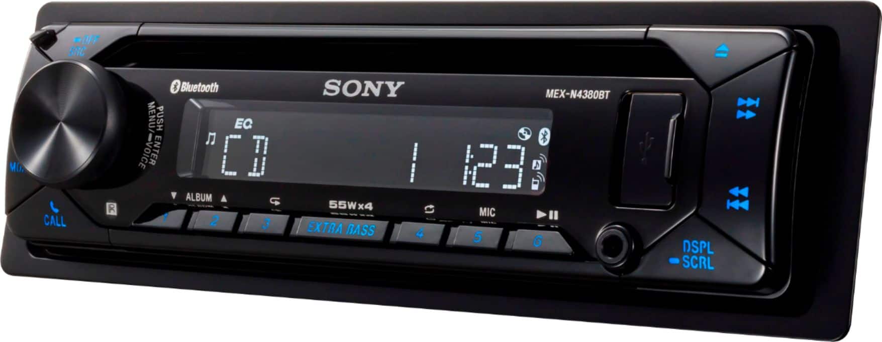 Left. Sony - In-Dash Receiver - Built-in Bluetooth with Detachable Faceplate - Black.