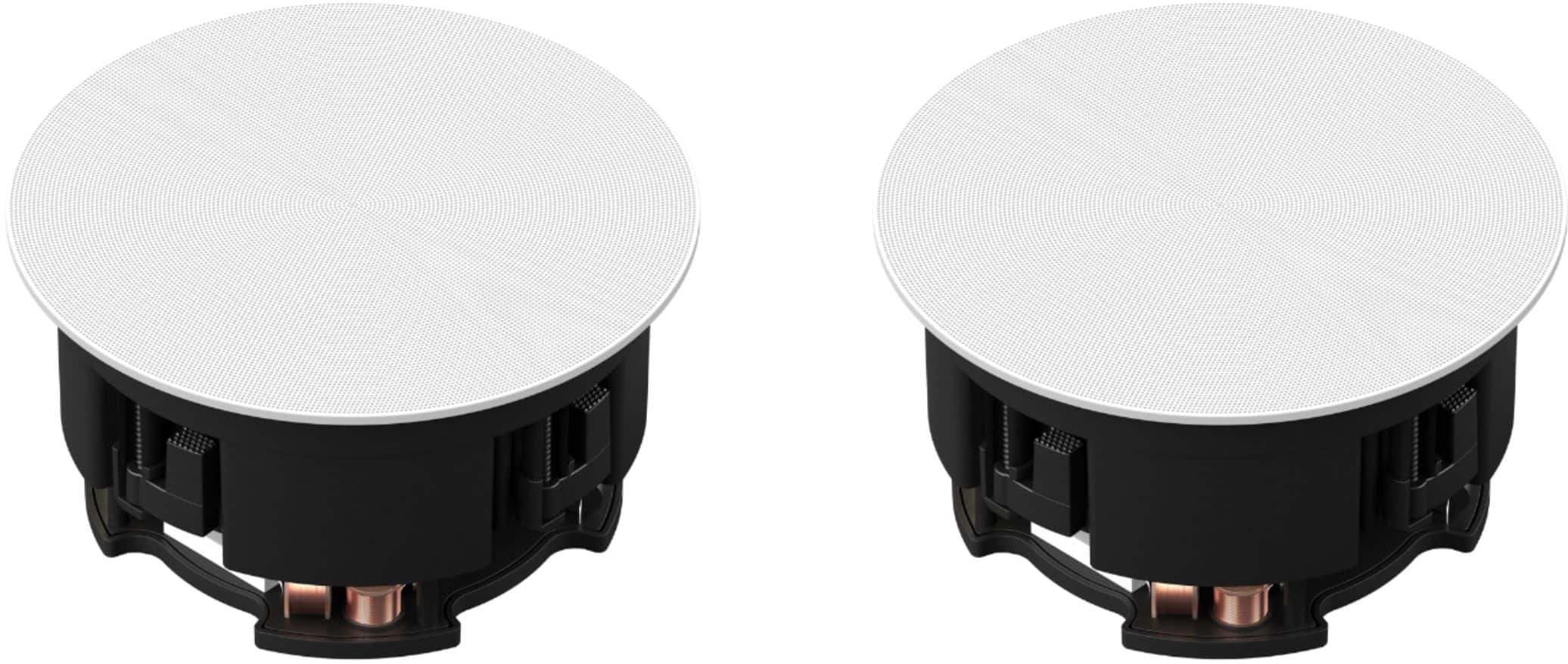Angle. Sonos - Architectural 6-1/2" Passive 2-Way In-Ceiling Speakers (Pair) - White.