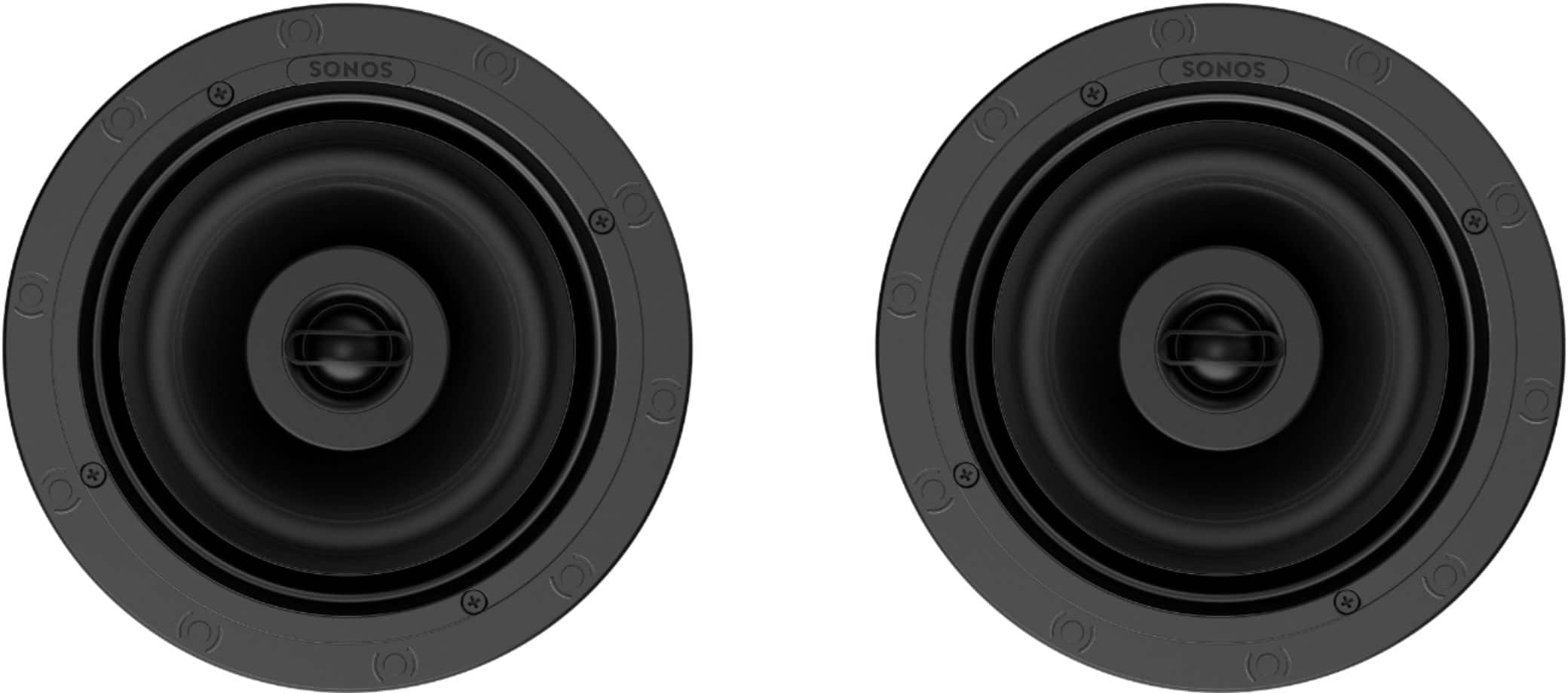 Alt View 12. Sonos - Architectural 6-1/2" Passive 2-Way In-Ceiling Speakers (Pair) - White.