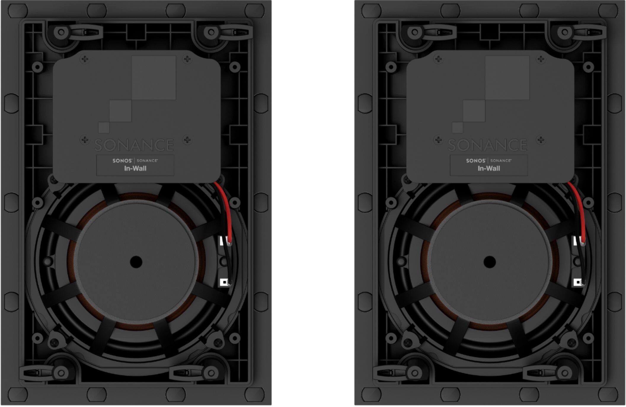 Back. Sonos - Architectural 6-1/2" Passive 2-Way In-Wall Speakers (Pair) - White.