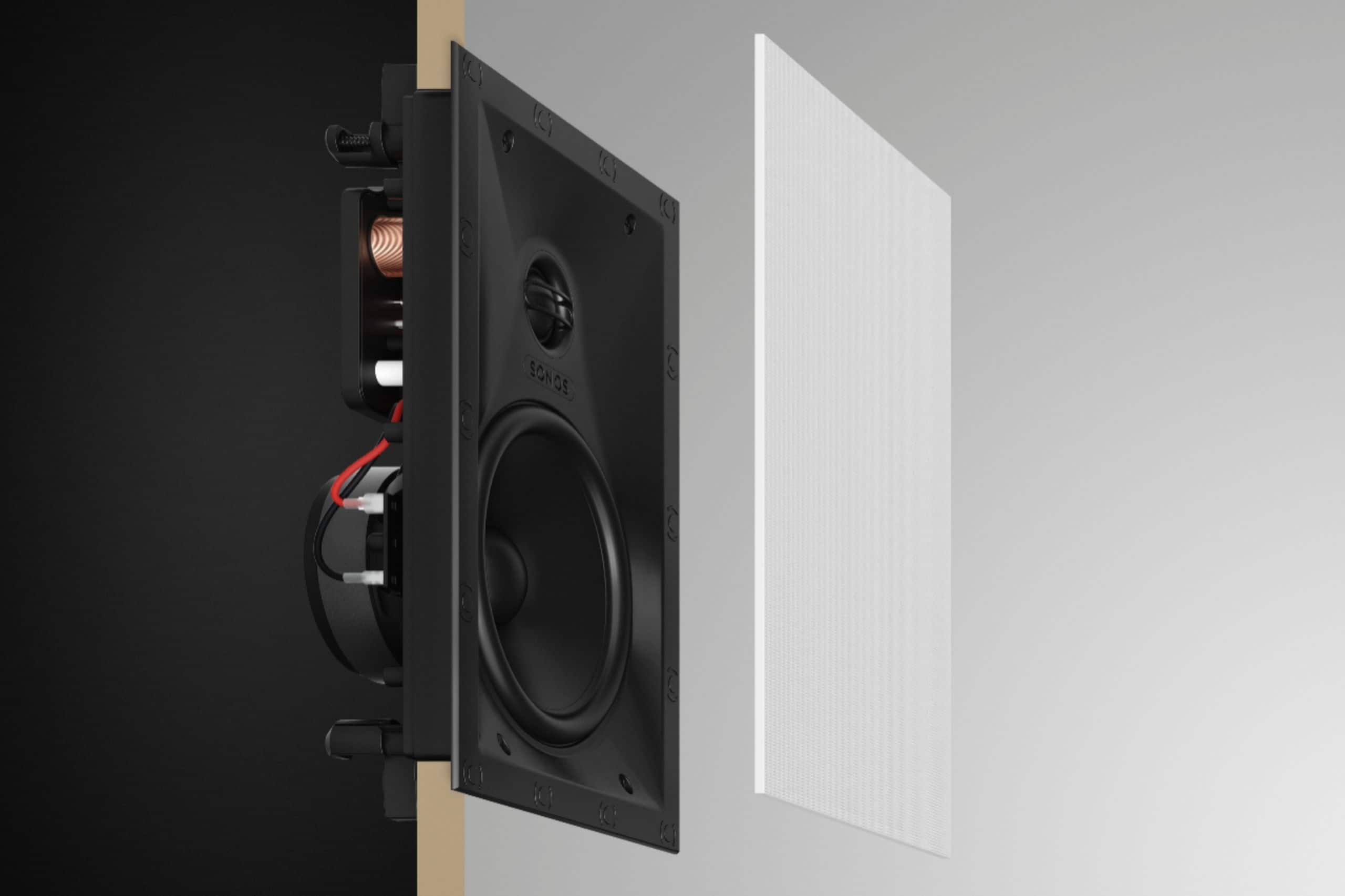 Alt View 12. Sonos - Architectural 6-1/2" Passive 2-Way In-Wall Speakers (Pair) - White.