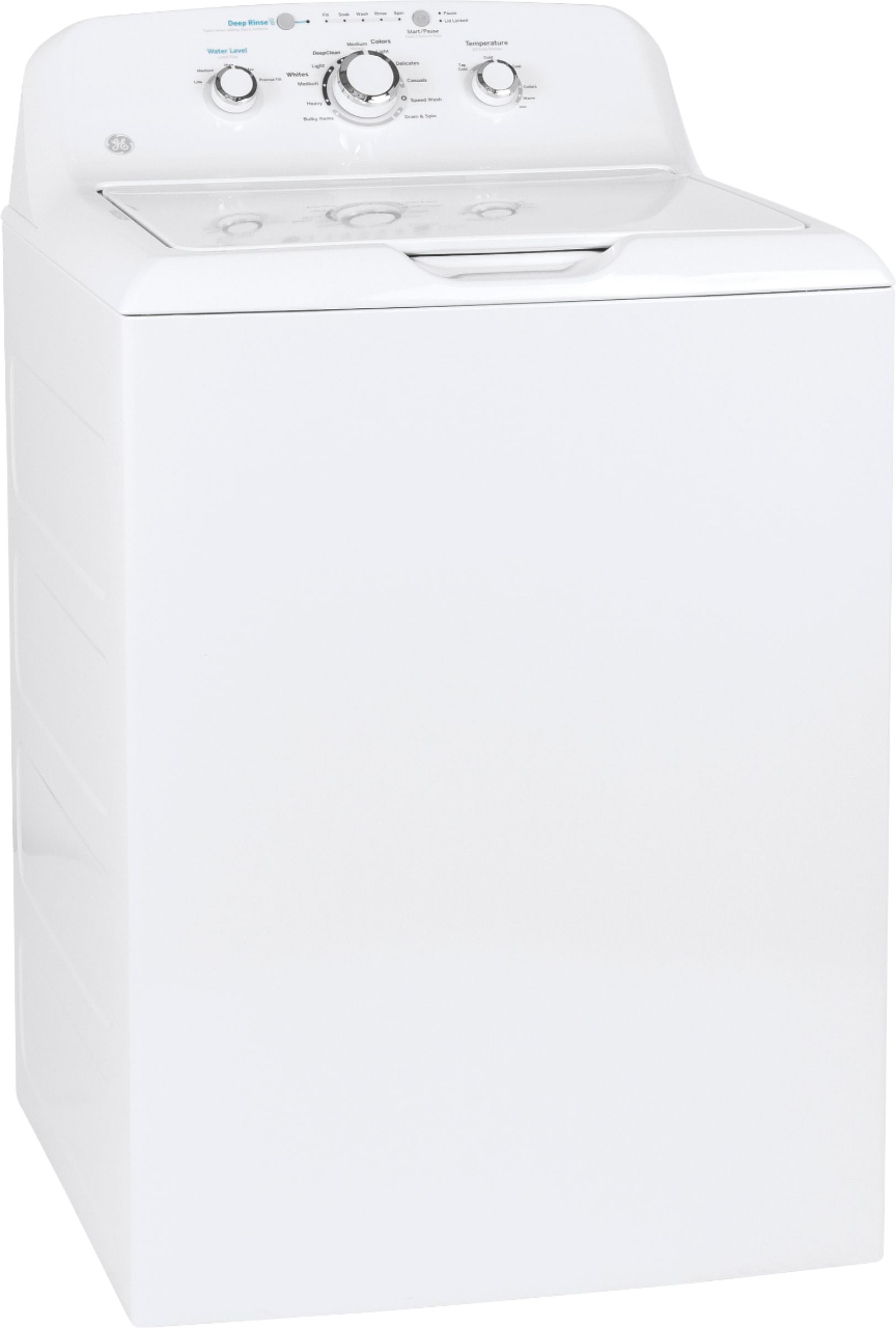 Angle View: GE - 4.2 Cu. Ft. Top Load Washer with Precise Fill & Deep Rinse - White on White