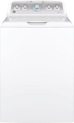 GE - 4.6 Cu. Ft.  Top Load Washer - White on White/Silver - Front_Zoom