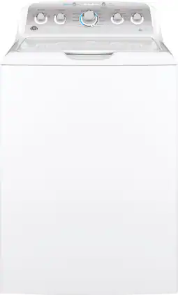 GE - 4.6 Cu. Ft. Top Load Washer - White on White/Silver
