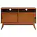 Front. Simpli Home - Draper Mid Century TV Cabinet for Most TVs Up to 60" - Teak Brown.