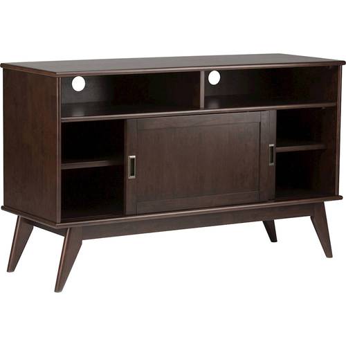 Simpli Home - Draper Mid Century TV Cabinet for Most TVs Up to 60 - Medium Auburn Brown was $630.99 now $441.99 (30.0% off)