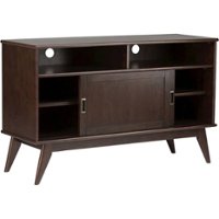 Simpli Home - Draper Mid Century TV Cabinet for Most TVs Up to 60" - Medium Auburn Brown - Front_Zoom