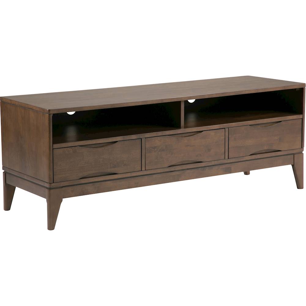 Angle View: Simpli Home - Harper TV Cabinet for Most TVs Up to 66" - Walnut Brown