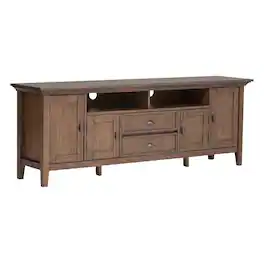 Simpli Home - Redmond Solid Wood 72 inch Wide Transitional TV Media Stand For TVs up to 80 inches - Rustic Natural Aged Brown