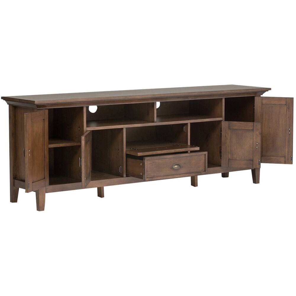 Alt View 11. Simpli Home - Redmond Solid Wood 72 inch Wide Transitional TV Media Stand For TVs up to 80 inches - Rustic Natural Aged Brown.