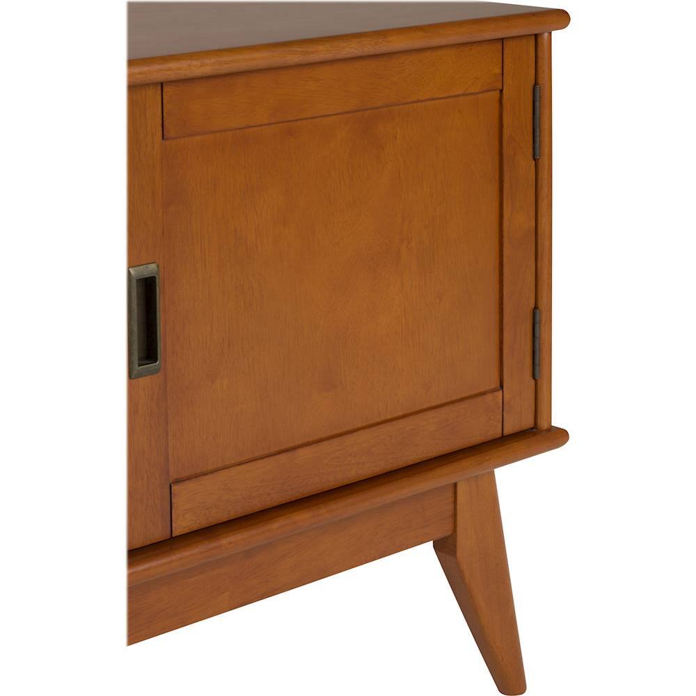 Alt View 14. Simpli Home - Draper Mid Century TV Cabinet for Most TVs Up to 66" - Teak Brown.