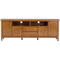 Simpli Home - Warm Shaker TV Cabinet for Most TVs Up to 80" - Honey Brown - Front_Zoom