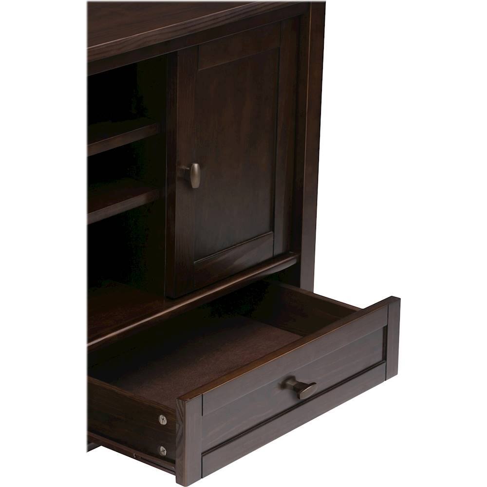 Alt View 12. Simpli Home - Warm Shaker Solid Wood 47 inch Wide Transitional TV Media Stand For TVs up to 50 inches - Tobacco Brown.