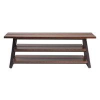 Simpli Home - Adler TV Stand for Most TVs Up to 72" - Light Walnut Brown - Front_Zoom