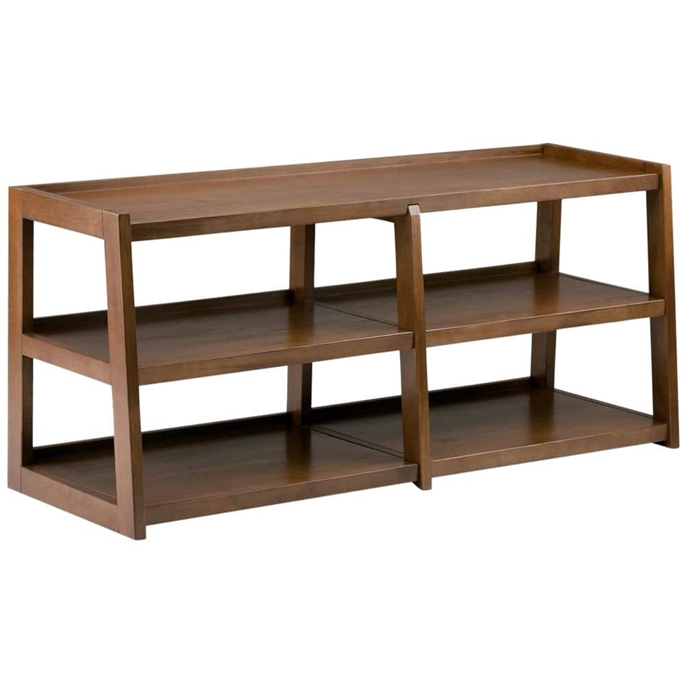 Left View: Simpli Home - Sawhorse TV Stand for Most TVs Up to 66" - Medium Saddle Brown