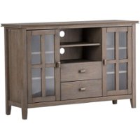 Simpli Home - Artisan TV Cabinet for Most TVs Up to 58" - Distressed Gray - Front_Zoom
