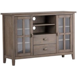 Simpli Home - Artisan TV Cabinet for Most TVs Up to 58" - Distressed Gray - Front_Zoom