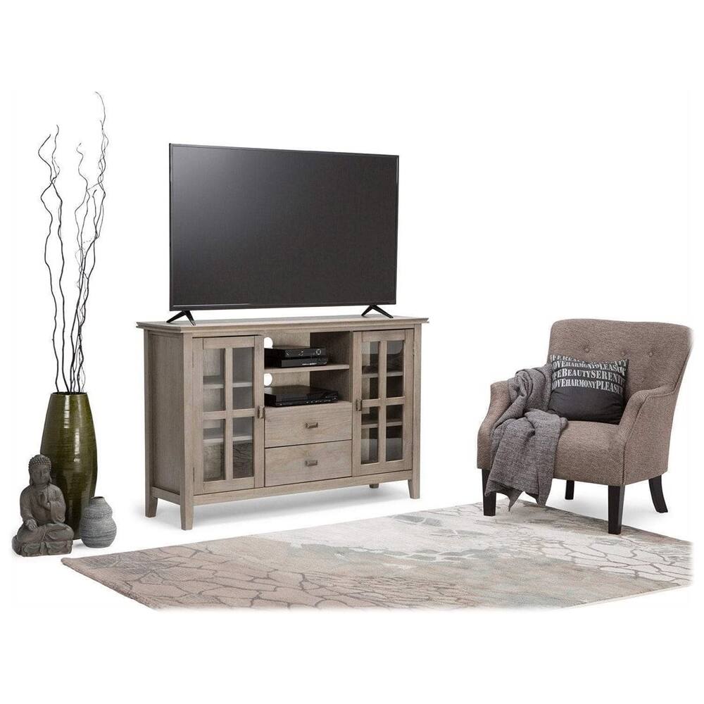 Best Buy Simpli Home Artisan TV for Most TVs Up to 58" Distressed Gray AXCHOL005GR