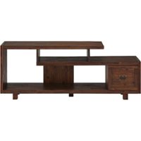 Simpli Home - Monroe TV Cabinet for Most TVs Up to 66" - Distressed Charcoal Brown - Front_Zoom