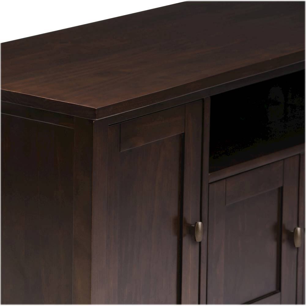 Alt View 16. Simpli Home - Warm Shaker Solid Wood 72 inch Wide Transitional TV Media Stand For TVs up to 80 inches - Tobacco Brown.