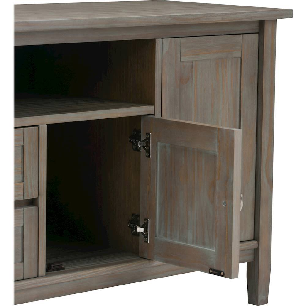 Alt View 16. Simpli Home - Warm Shaker SOLID WOOD 72 inch Wide Transitional TV Media Stand in Distressed Grey For TVs up to 80 inches - Distressed Gray.