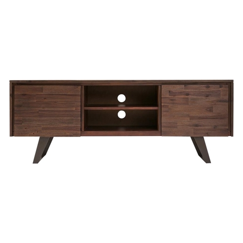 Simpli Home - Lowry TV Cabinet for Most TVs Up to 70" - Distressed Charcoal Brown