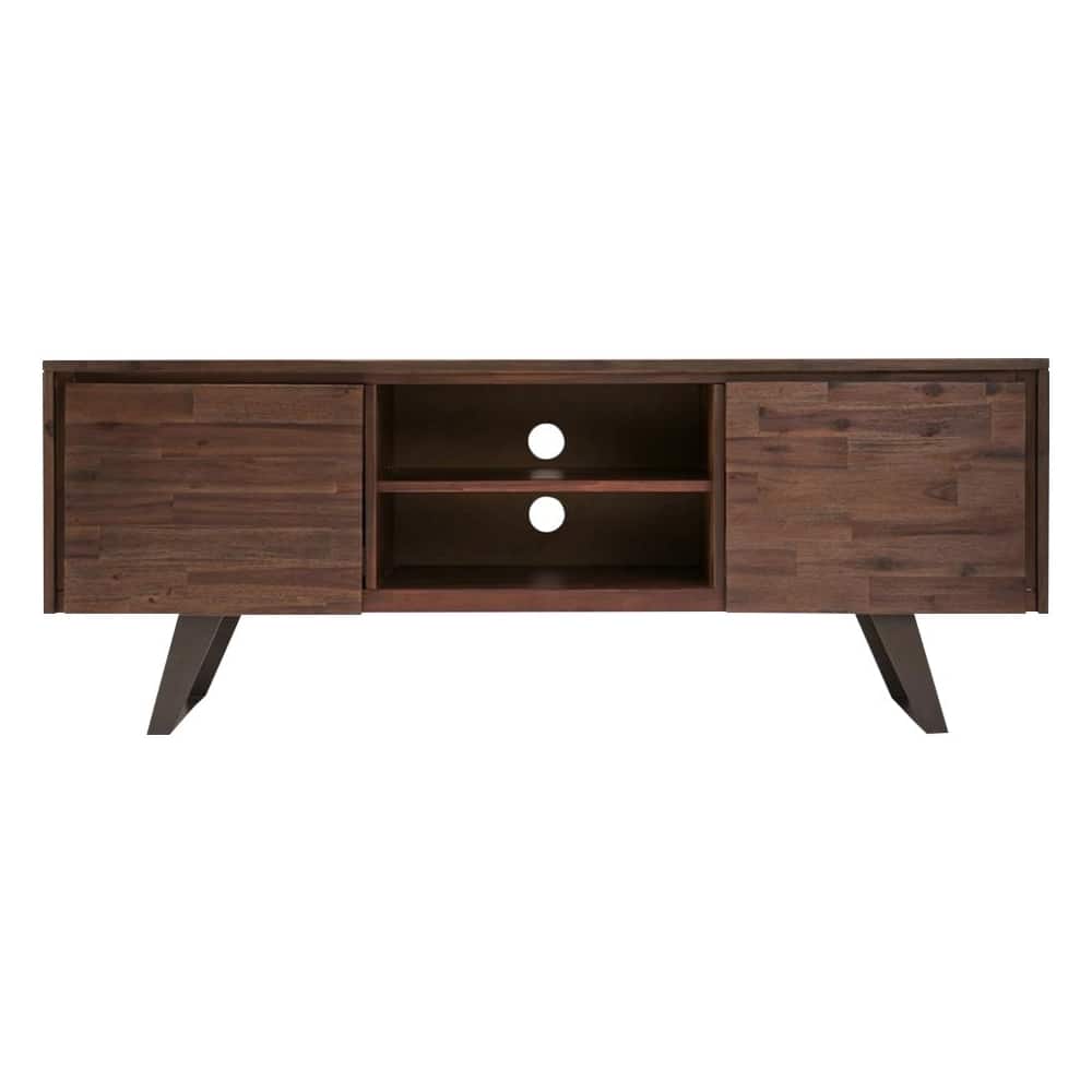 Photos - Mount/Stand Simpli Home  Lowry TV Cabinet for Most TVs Up to 70" - Distressed Charcoal Brown AXCLRY-08 