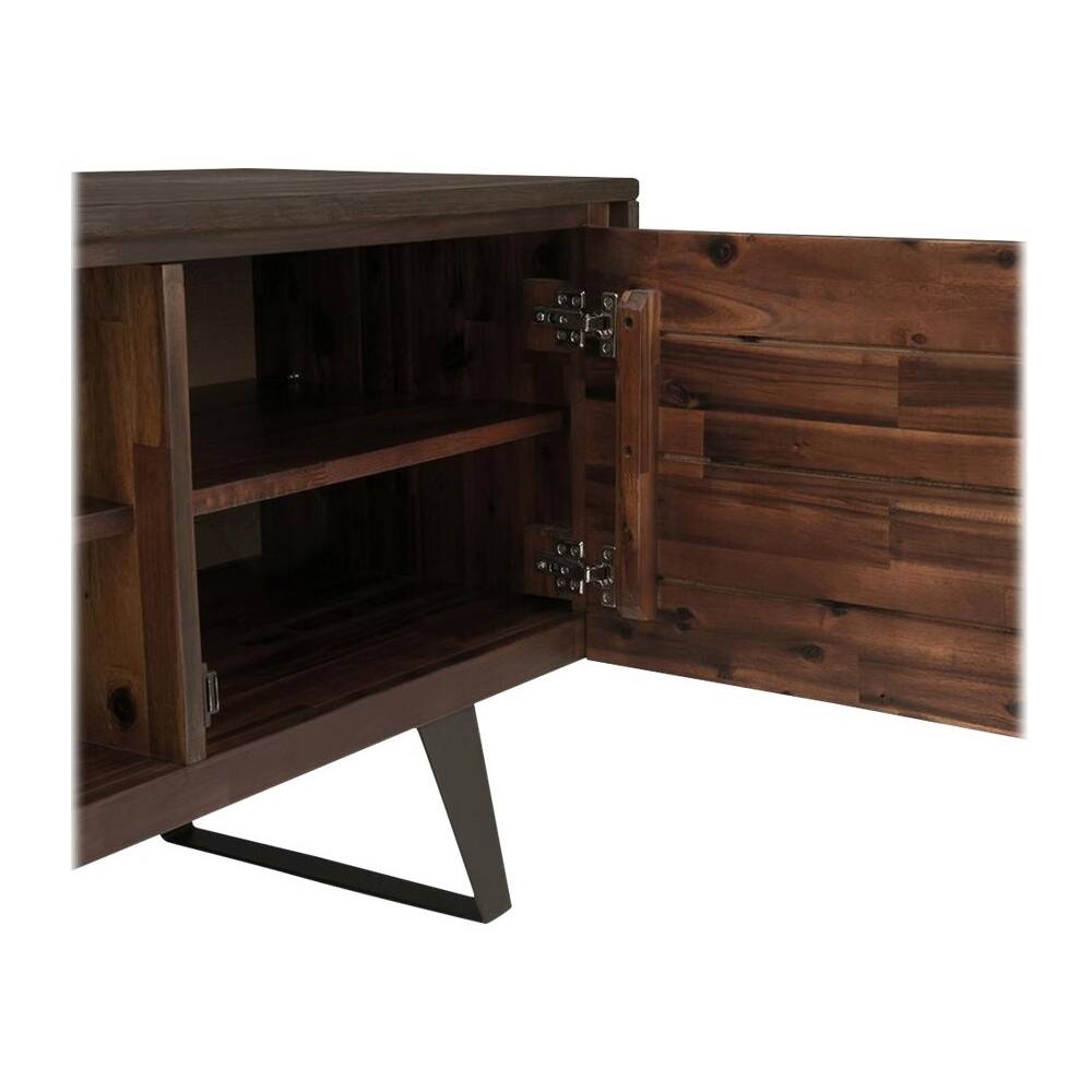 Alt View 14. Simpli Home - Lowry TV Cabinet for Most TVs Up to 70" - Distressed Charcoal Brown.