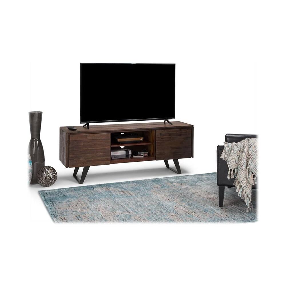 Alt View 15. Simpli Home - Lowry TV Cabinet for Most TVs Up to 70" - Distressed Charcoal Brown.