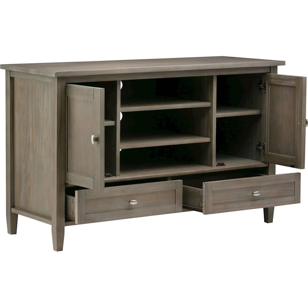 Alt View 11. Simpli Home - Warm Shaker SOLID WOOD 47 inch Wide Transitional TV Media Stand in Distressed Grey For TVs up to 50 inches - Distressed Gray.