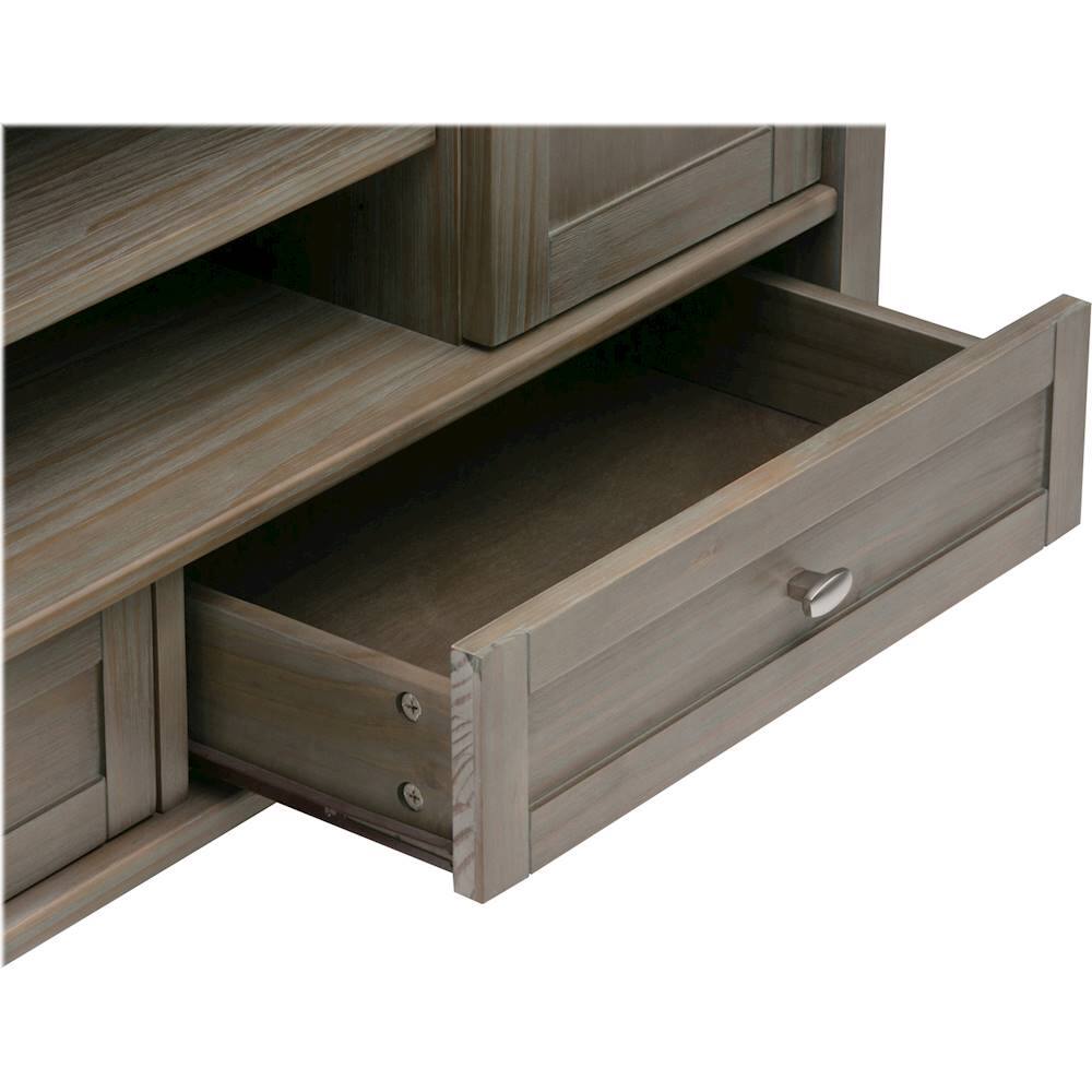 Alt View 15. Simpli Home - Warm Shaker SOLID WOOD 47 inch Wide Transitional TV Media Stand in Distressed Grey For TVs up to 50 inches - Distressed Gray.