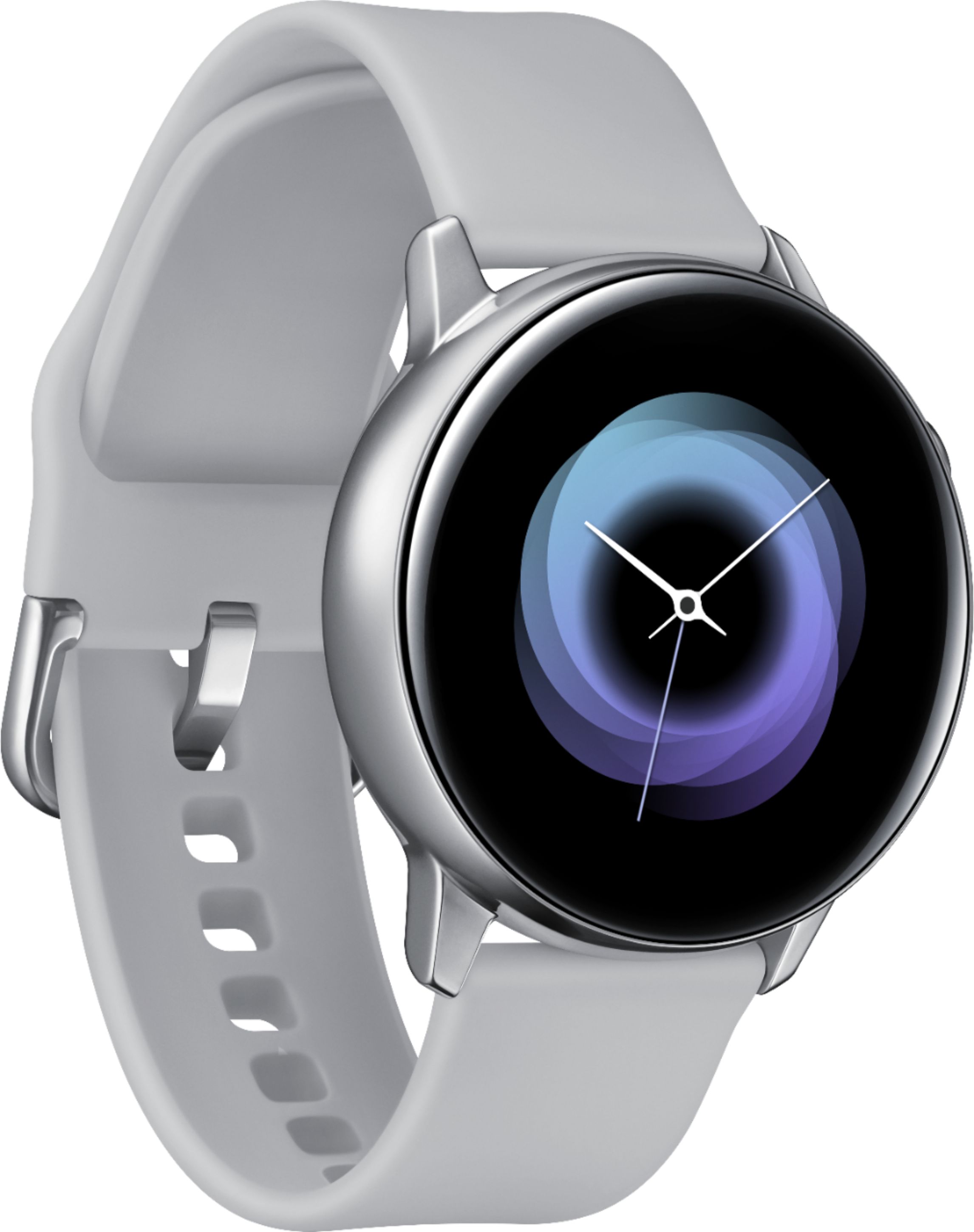 Angle View: Samsung - Galaxy Watch Active Smartwatch 40mm Aluminum - Silver