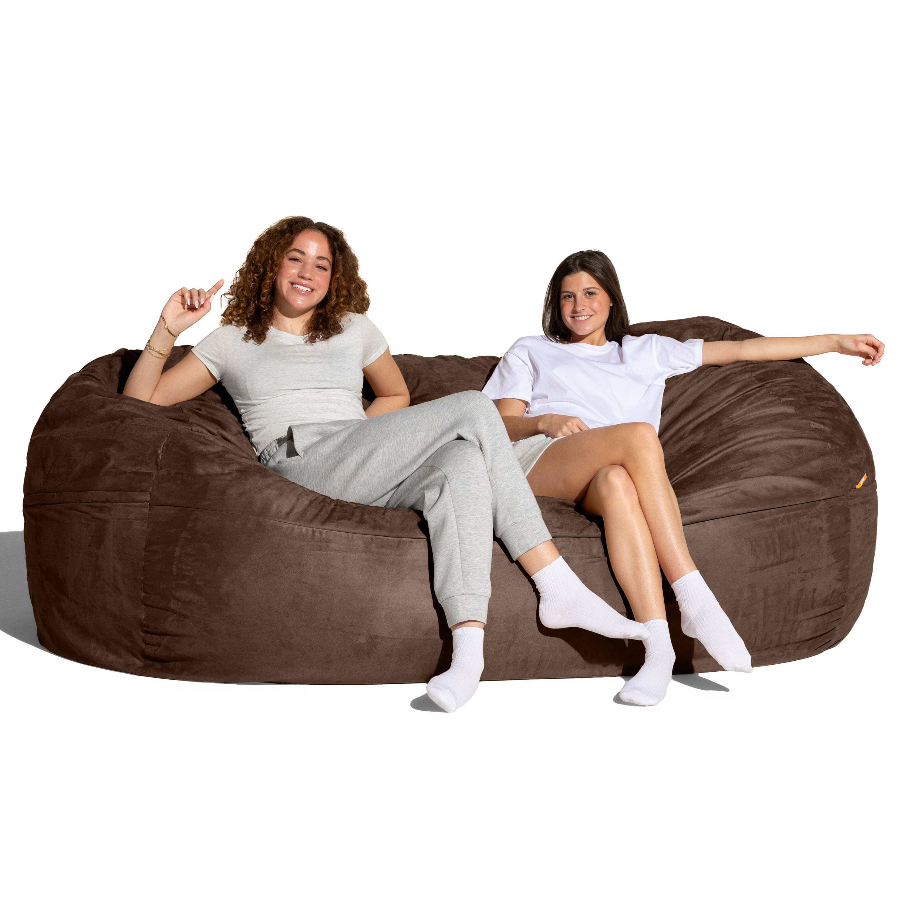 Jaxx - 7 Foot Giant Bean Bag Sofa - Chocolate