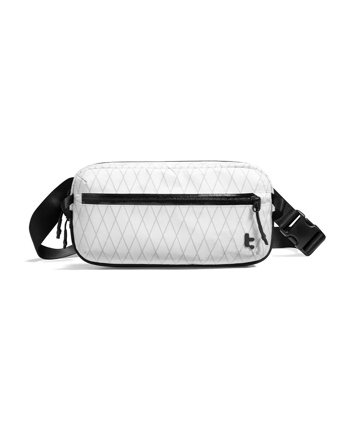 Angle. tomtoc - Aviator-T35 3.5L X-Pac Sling Bag with RFID Blocking, Minimalist Crossbody Bag Chest Shoulder Pack for Travel, Everyday - White.