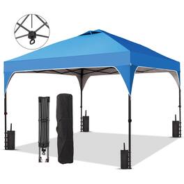 Ainfox - 8x8 FT Pop up Canopy Tent Portable with One Push Setup, Carry Bag,4 Sand Bags,Easy Setup Outdoor - Blue