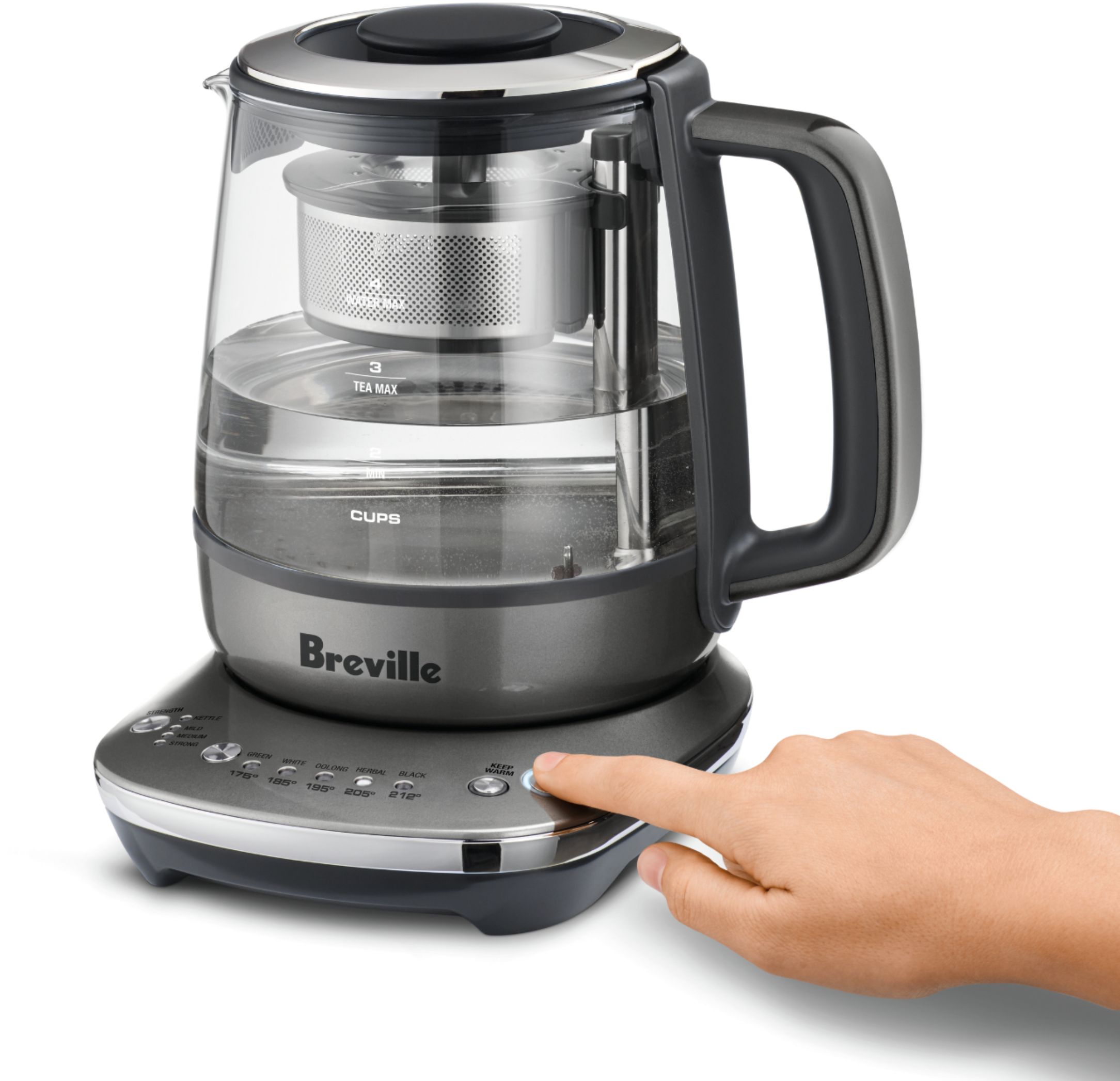 Best Buy: Breville 1L Electric Tea Maker/Kettle Smoked Hickory  BTM700SHY1BUS1
