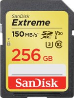 SanDisk - Extreme 256GB SDXC UHS-I Memory Card - Front_Zoom