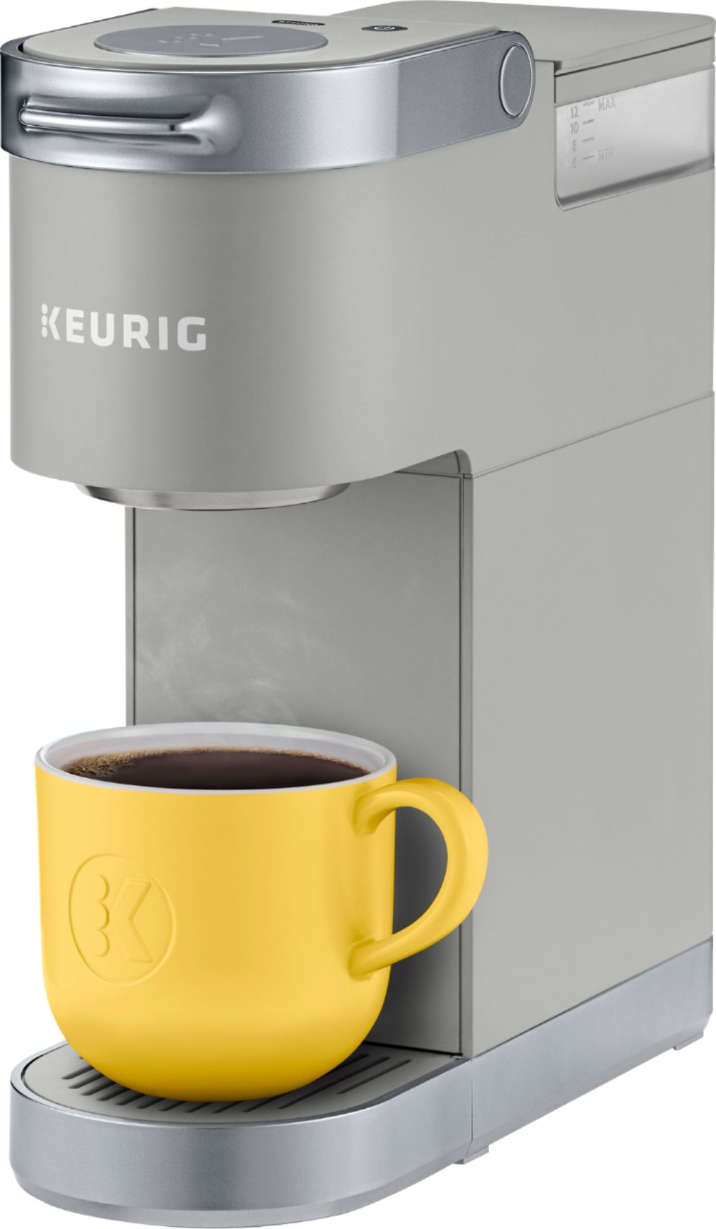 Left View: Keurig - K-Mini Plus Single Serve K-Cup Pod Coffee Maker - Studio Gray