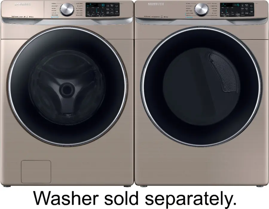 Alt View 19. Samsung - 7.5 Cu. Ft. Stackable Smart Electric Dryer with Steam and Sensor Dry - Champagne.