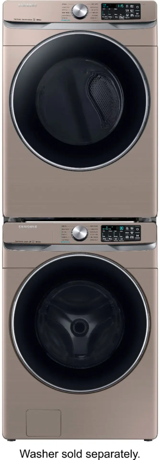 Alt View 20. Samsung - 7.5 Cu. Ft. Stackable Smart Electric Dryer with Steam and Sensor Dry - Champagne.