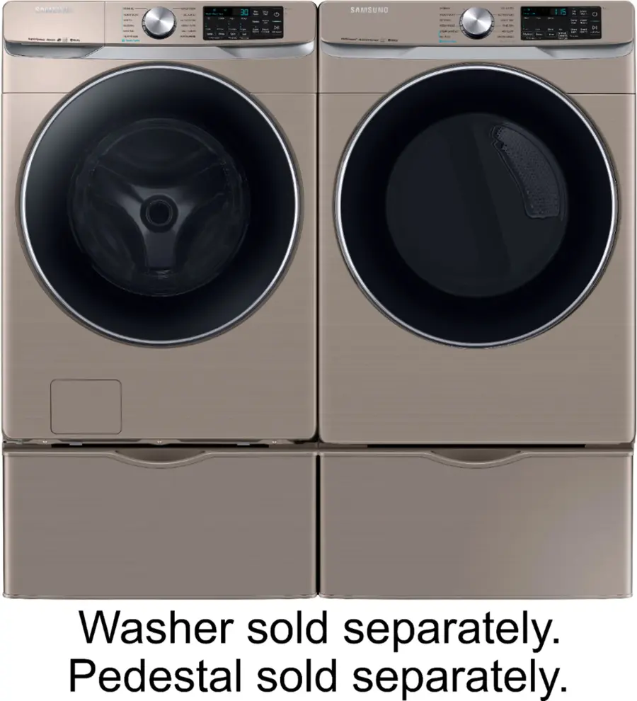 Alt View 21. Samsung - 7.5 Cu. Ft. Stackable Smart Electric Dryer with Steam and Sensor Dry - Champagne.