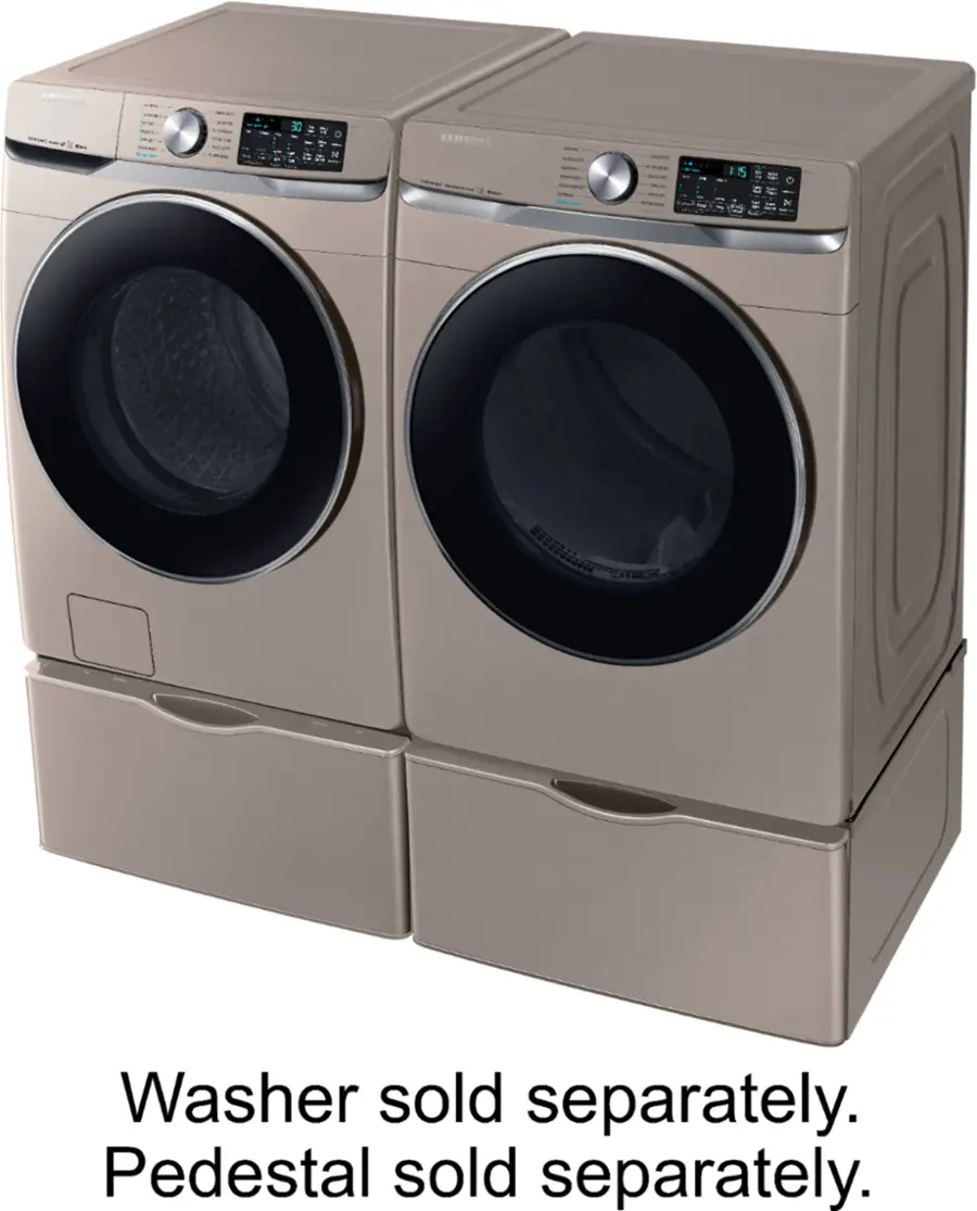 Alt View 22. Samsung - 7.5 Cu. Ft. Stackable Smart Electric Dryer with Steam and Sensor Dry - Champagne.