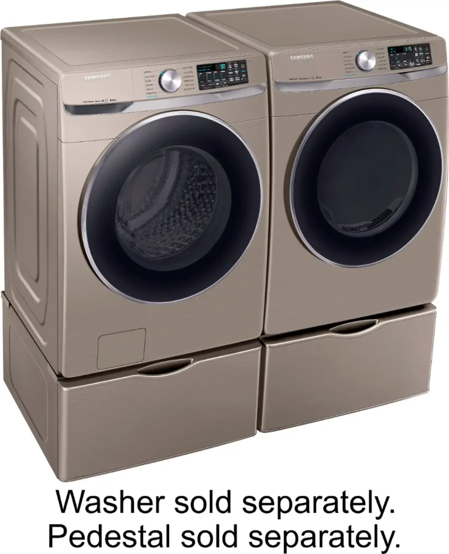 Alt View 23. Samsung - 7.5 Cu. Ft. Stackable Smart Electric Dryer with Steam and Sensor Dry - Champagne.