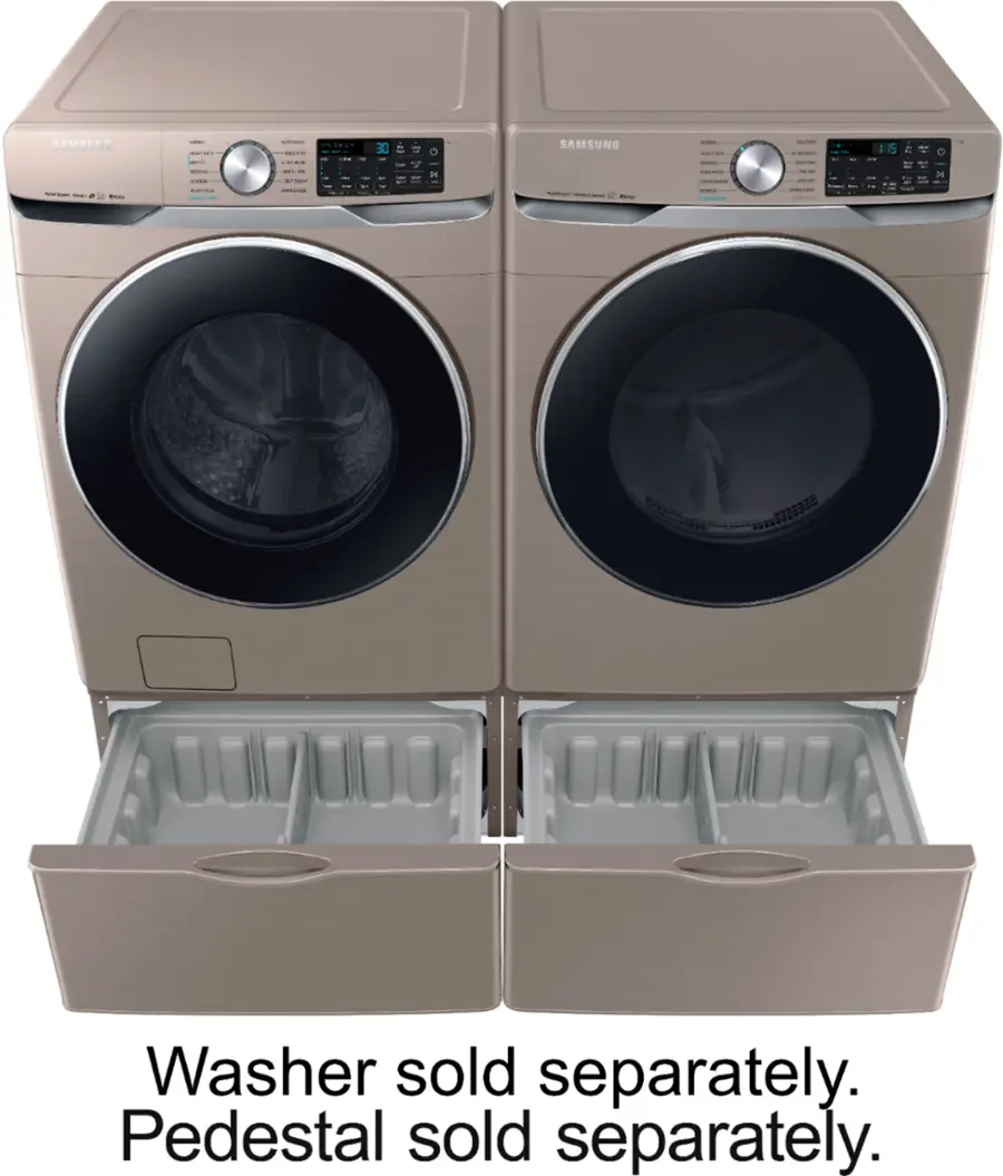 Alt View 24. Samsung - 7.5 Cu. Ft. Stackable Smart Electric Dryer with Steam and Sensor Dry - Champagne.
