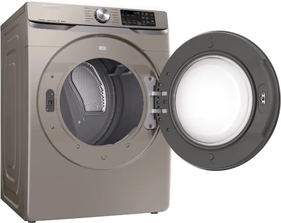 Alt View 6. Samsung - 7.5 Cu. Ft. Stackable Smart Electric Dryer with Steam and Sensor Dry - Champagne.