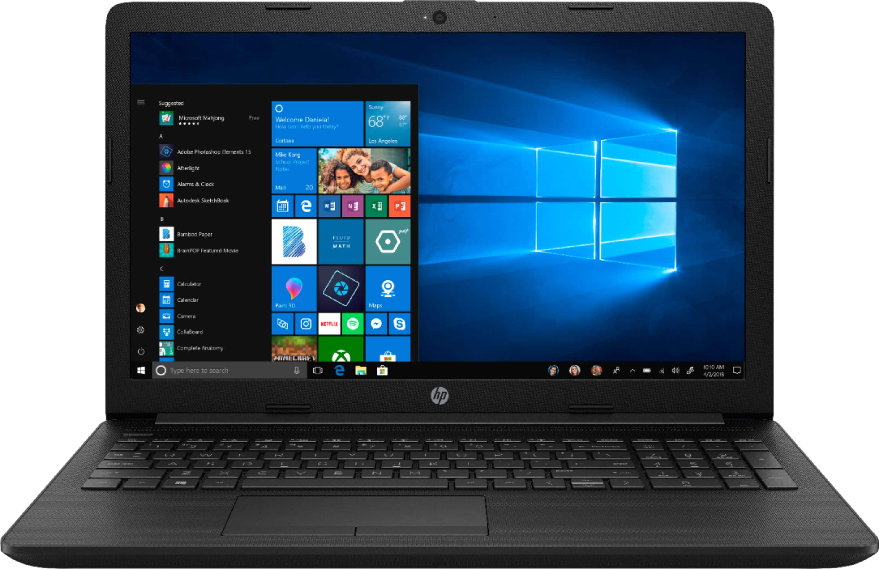Front. HP - 15.6" Laptop - AMD A6-Series - 4GB Memory - AMD Radeon R4 - 1TB Hard Drive.