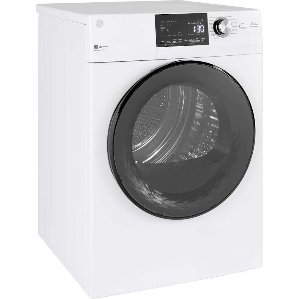 Angle. GE - 4.3 Cu. Ft. 14-Cycle Electric Dryer - White.