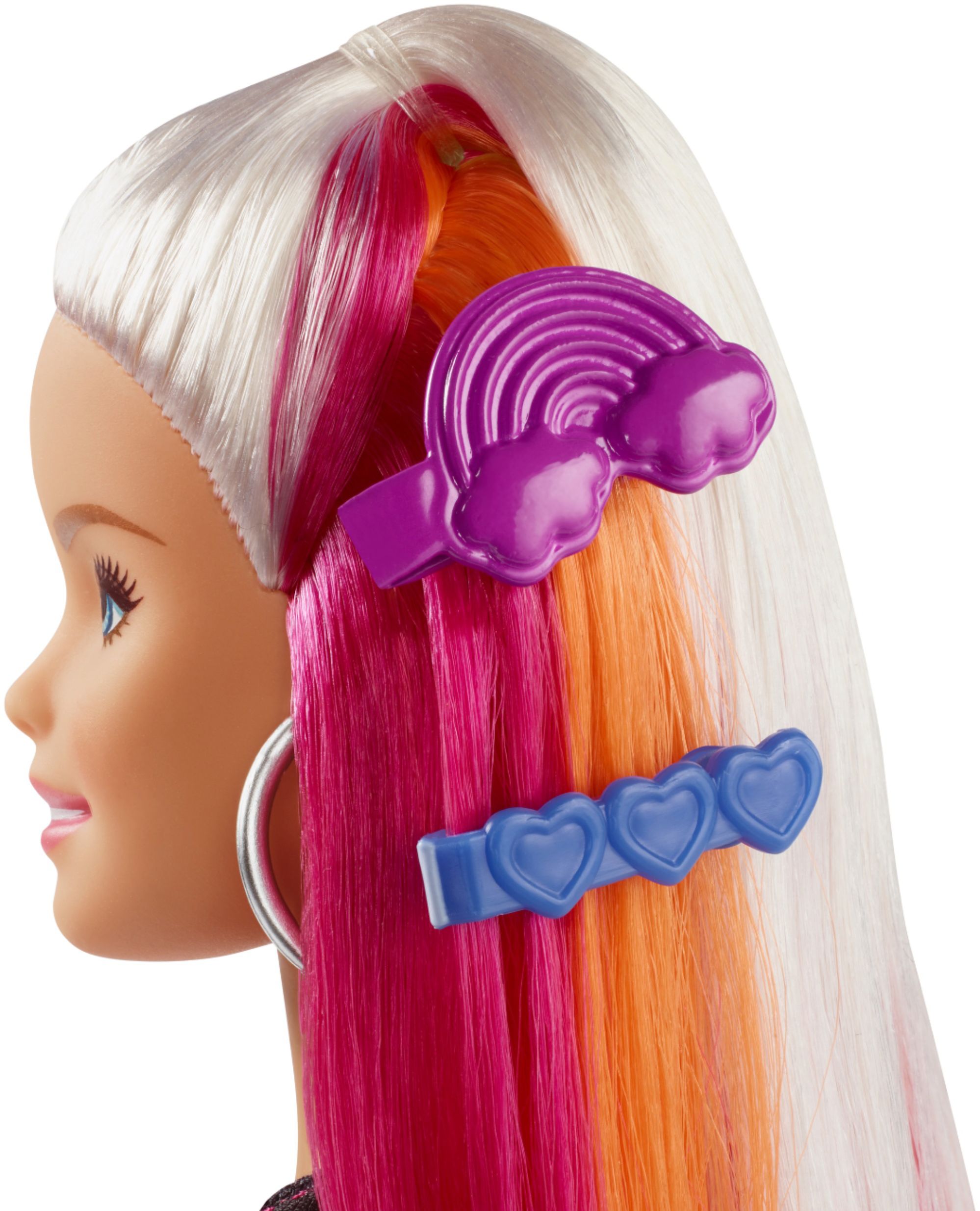 rainbow glitter hair barbie